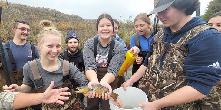 Science Students with Fish