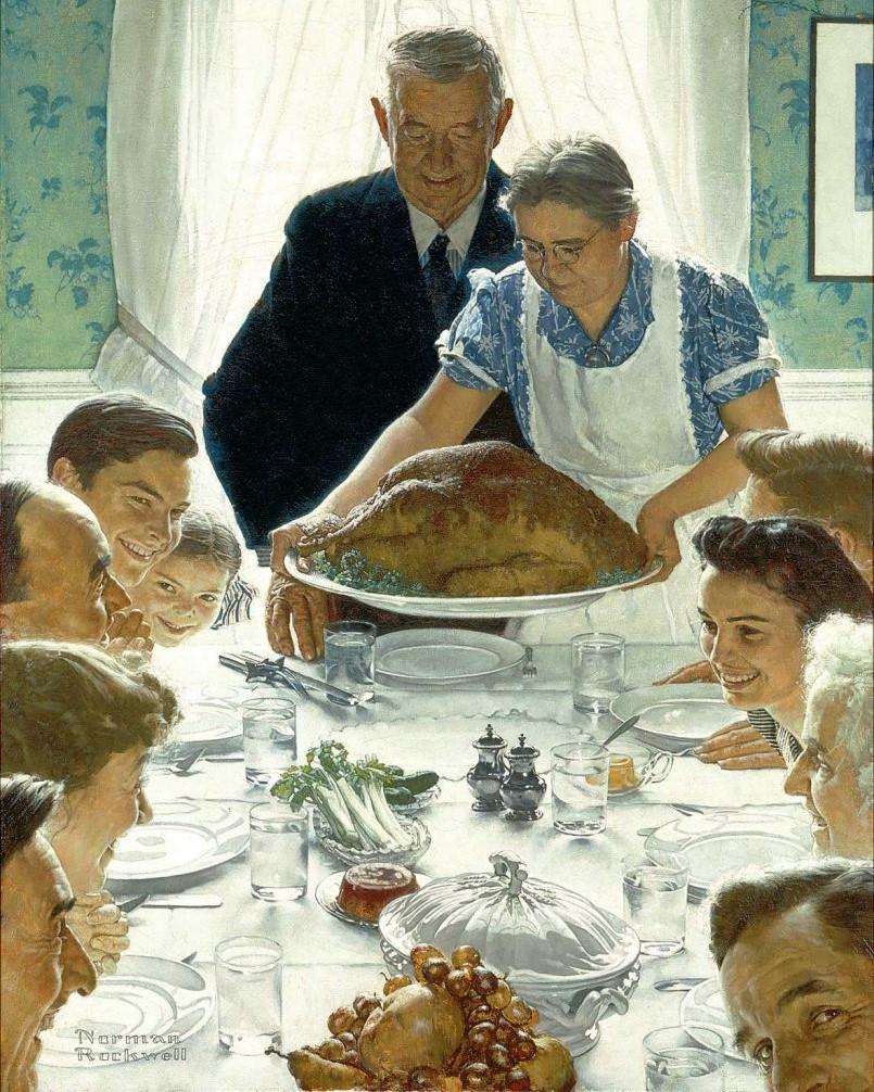 Norman Rockwell painting "Freedom from Want" (Thanksgiving)