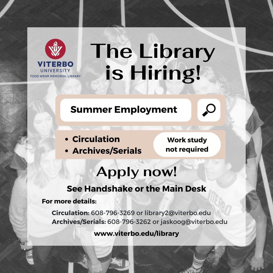 The Library is Hiring! - See post for details
