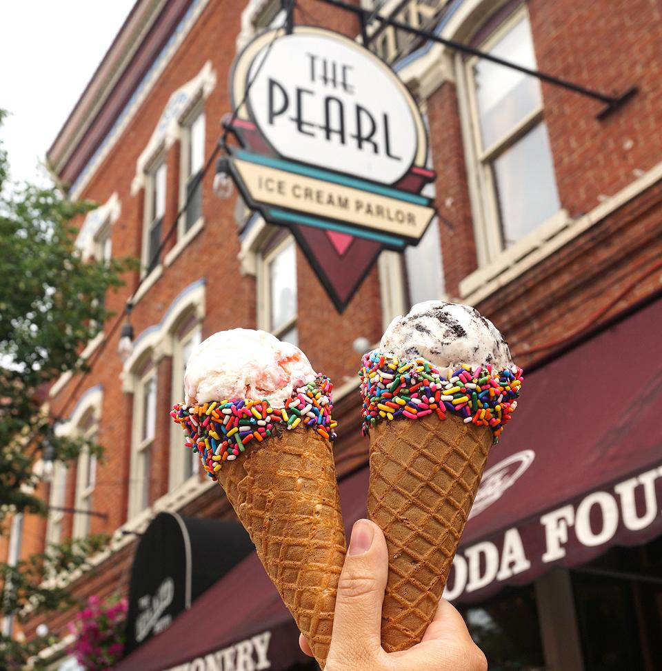 Two ice cream cones