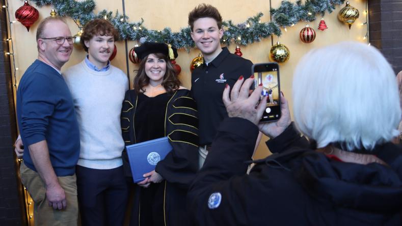 Graduate with family