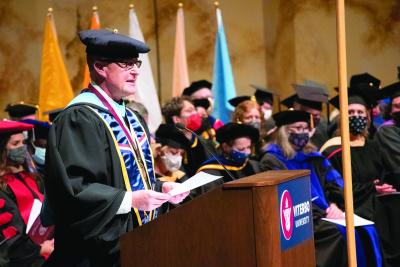 Rick Trietley at Viterbo commencement