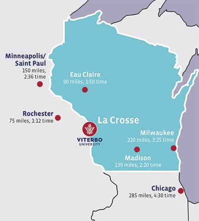 Wisconsin Map with Distances