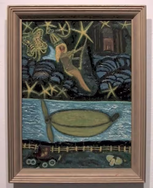 Painting of surreal scene