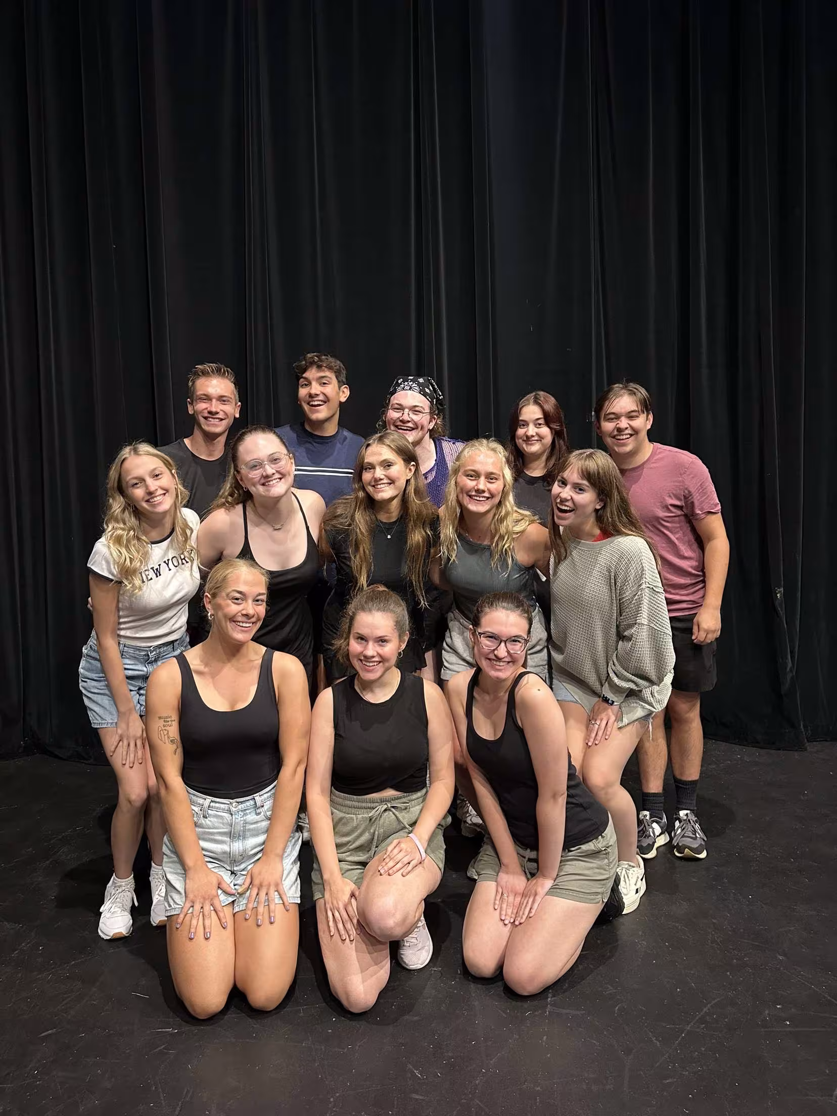 Ashlyn Cox with music theatre students